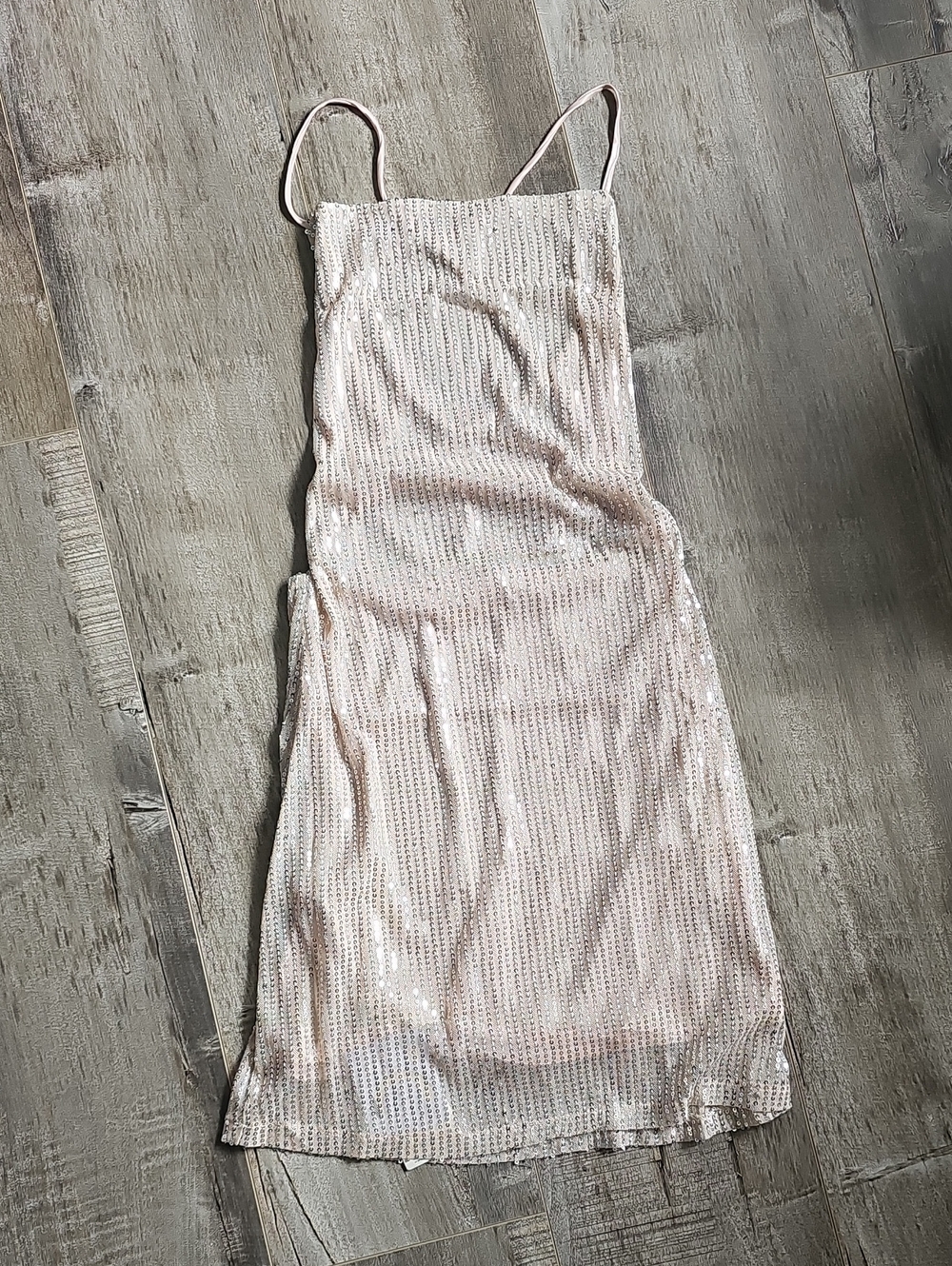 Commense Sequin Slip Midi Dress in Blush Size S BNWT